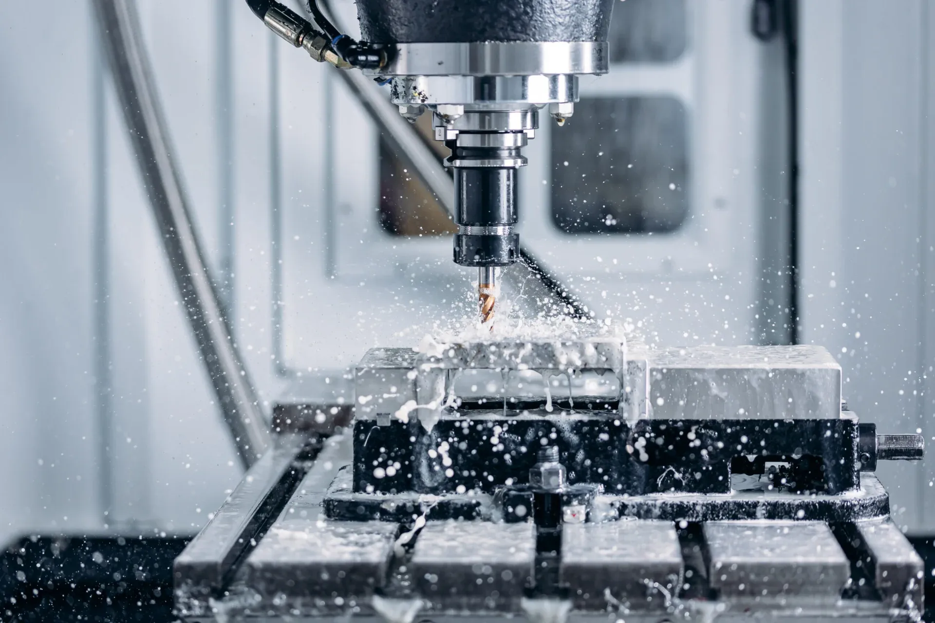 Precision engineering machinery in operation
